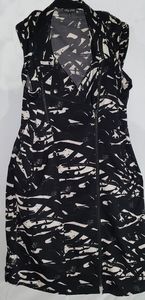 City Chic Black & White Zipper Dress
